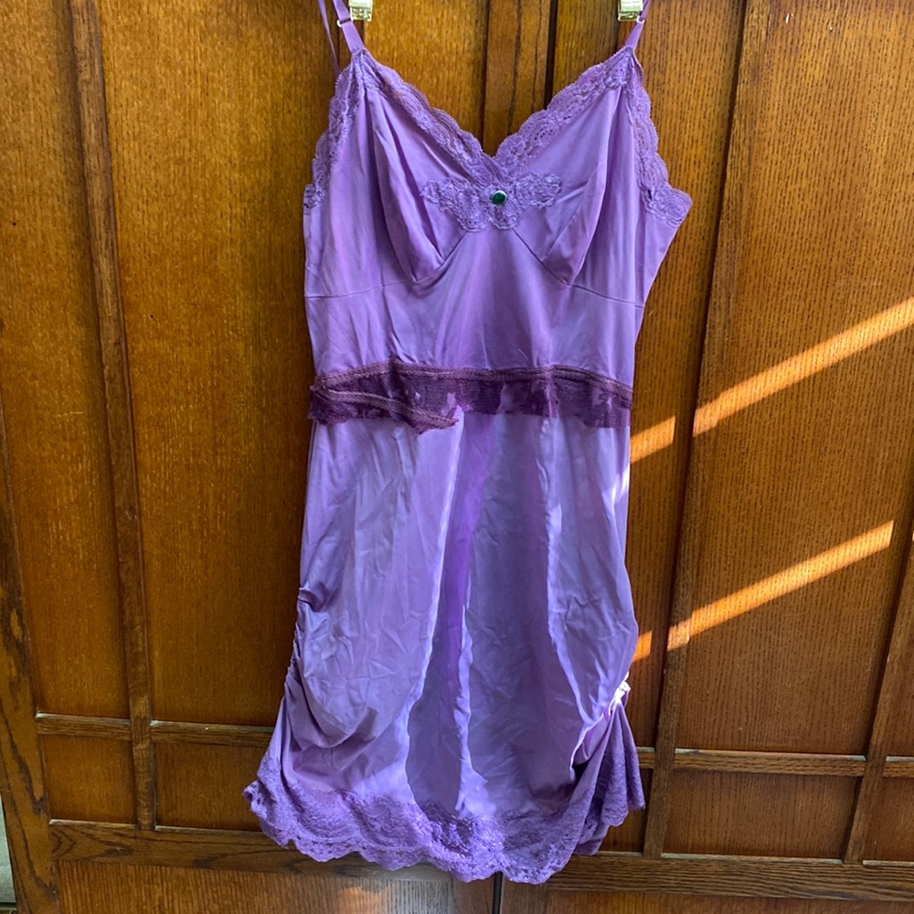 Purple vintage tea dyed Lace slip FreePeople esque!